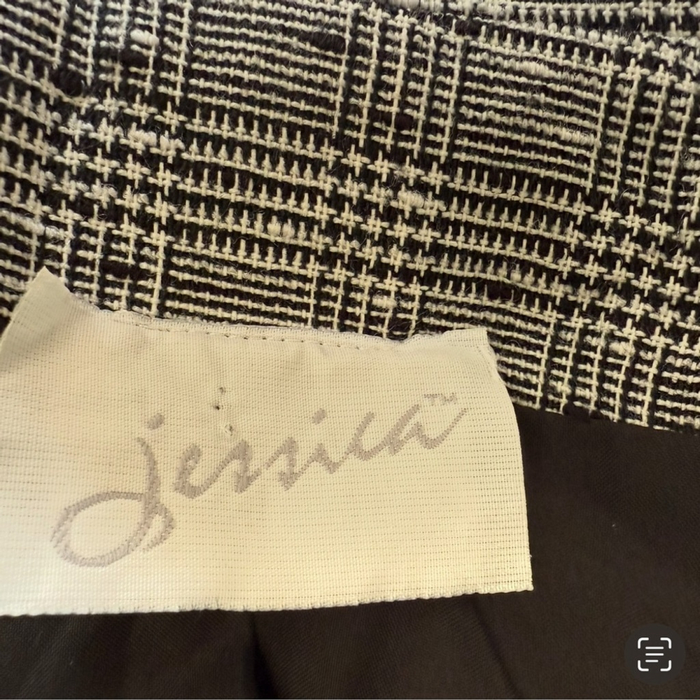 Jessica Vintage Black and White Checkered Plaid Blazer Size 12 Fully Lined - Picture 4 of 15